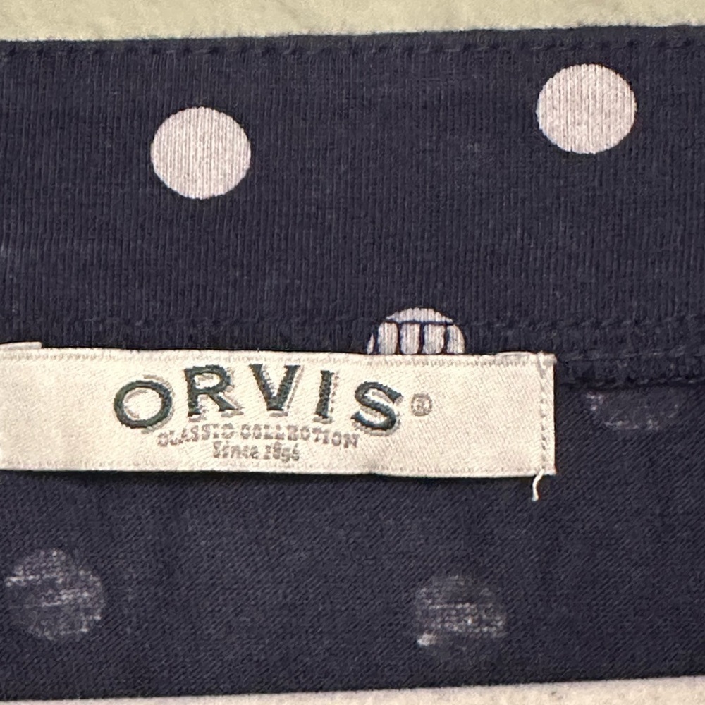 Orvis Blue and White Cotton Jersey V-Neck Sleeveless Dress - Picture 5 of 12